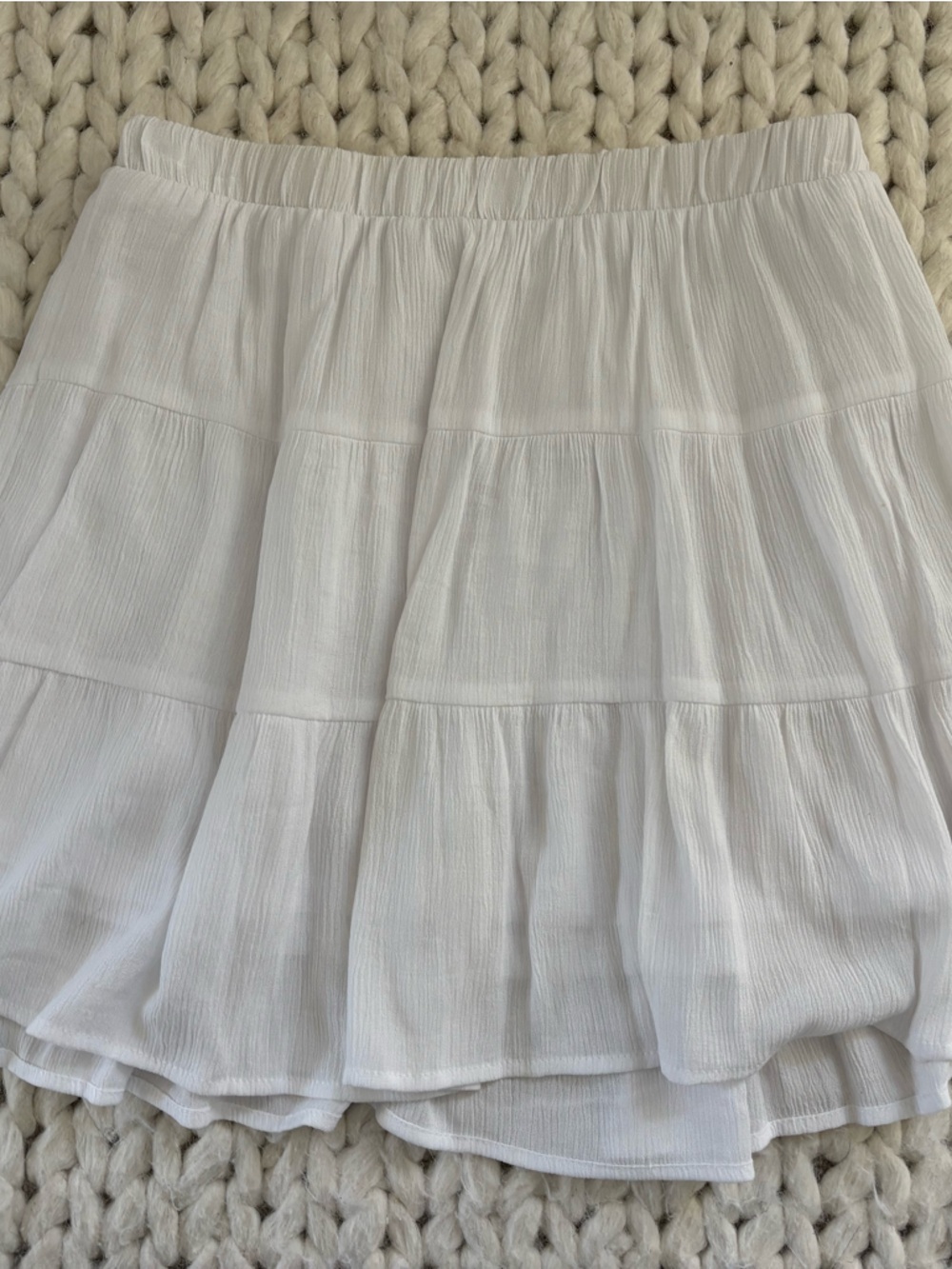 Boho Chic White Tiered Mini Skirt